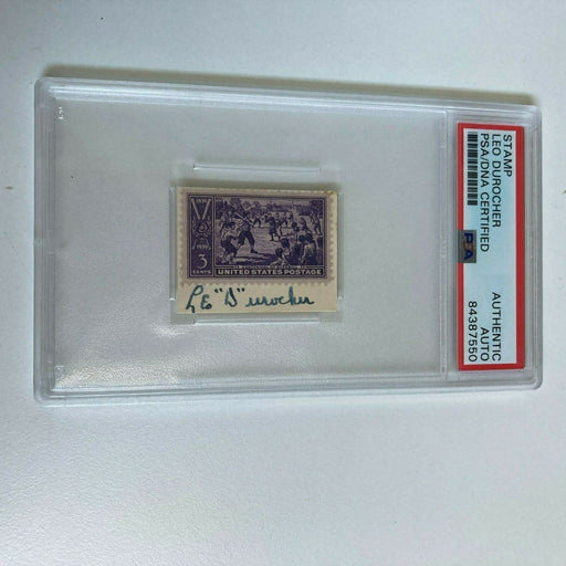 Leo Durocher Signed 1939 Baseball Centennial Postage Stamp PSA DNA COA