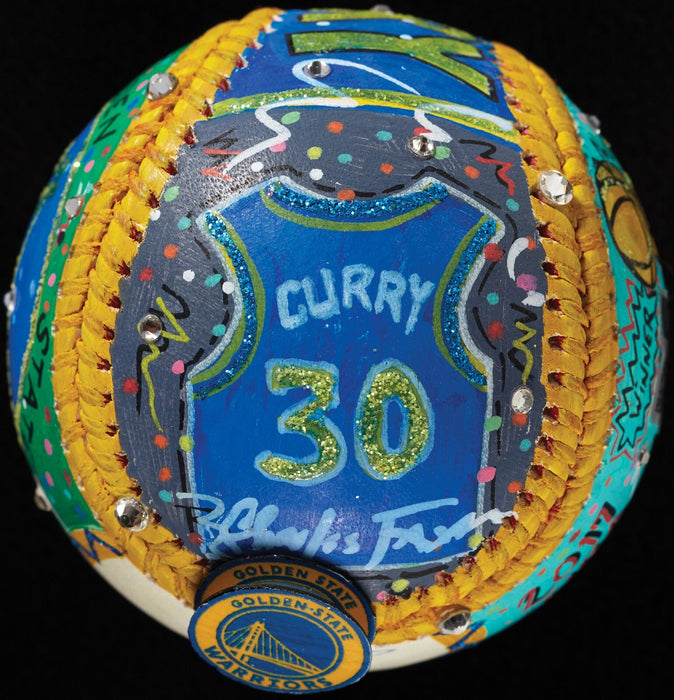 Stephen Curry Signed Charles Fazzino Hand Painted Pop Art Baseball Fanatics BAS