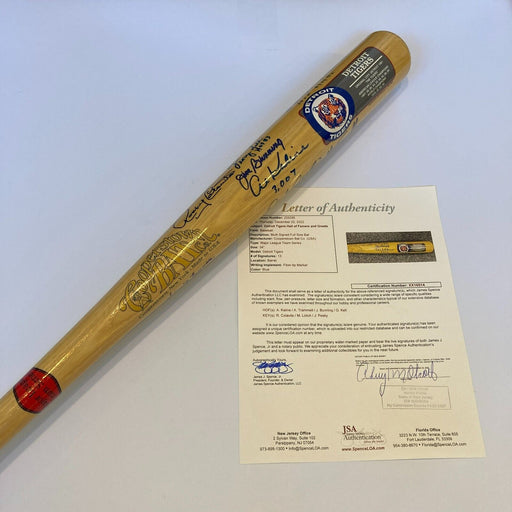 Beautiful Detroit Tigers HOF Legends Multi Signed Cooperstown Baseball Bat JSA