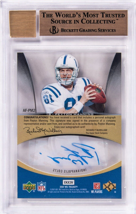 2007 Upper Deck Trilogy Auto Focus Peyton Manning 6/10  BGS 9.5 Auto 10 GEM MINT