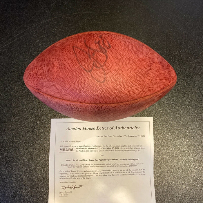 Jermichael Finley Signed Wilson NFL Game Football Green Bay Packers JSA COA