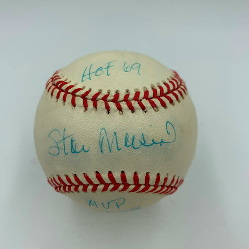 Stan Musial "HOF 1969 MVP 1943, 1946, 1948" Signed Inscribed  Baseball PSA DNA