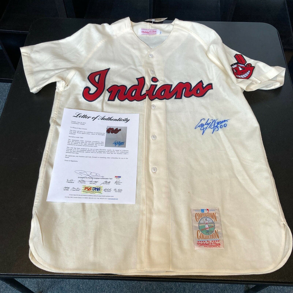 Early Wynn 300 Wins Signed Mitchell & Ness Cleveland Indians Jersey Auto JSA COA