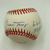 Willie Mays 660 HR 3283 Hits & Hank Aaron 755 HR 3771 Hits Signed Baseball JSA