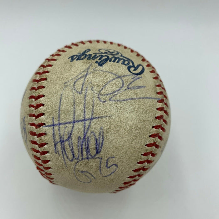 George Springer Pre Rookie 2013 Oklahoma City Redhawks Team Signed Baseball JSA