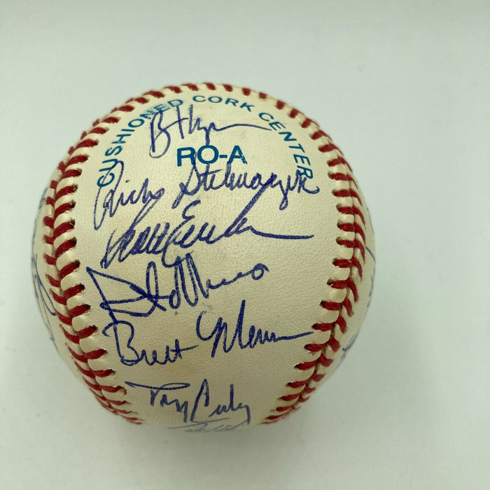 Nice 1993 Minnesota Twins Team Signed AL Baseball With Kirby Puckett COA