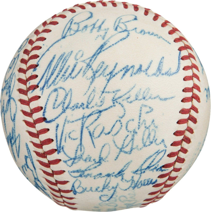 Beautiful 1948 NY Yankees Team Signed American League Baseball Joe Dimaggio PSA