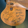 Legendary Horse Racing Jockeys Multi Signed Full Size Saddle 18 Sigs JSA COA