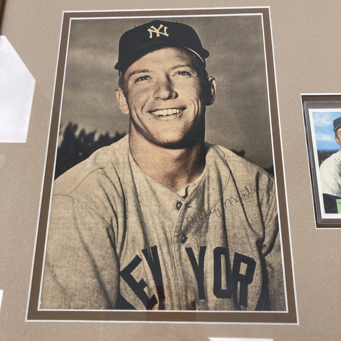 Incredible Mickey Mantle Rookie Era Signed 8x10 Photo From 1954 Bowman Card PSA