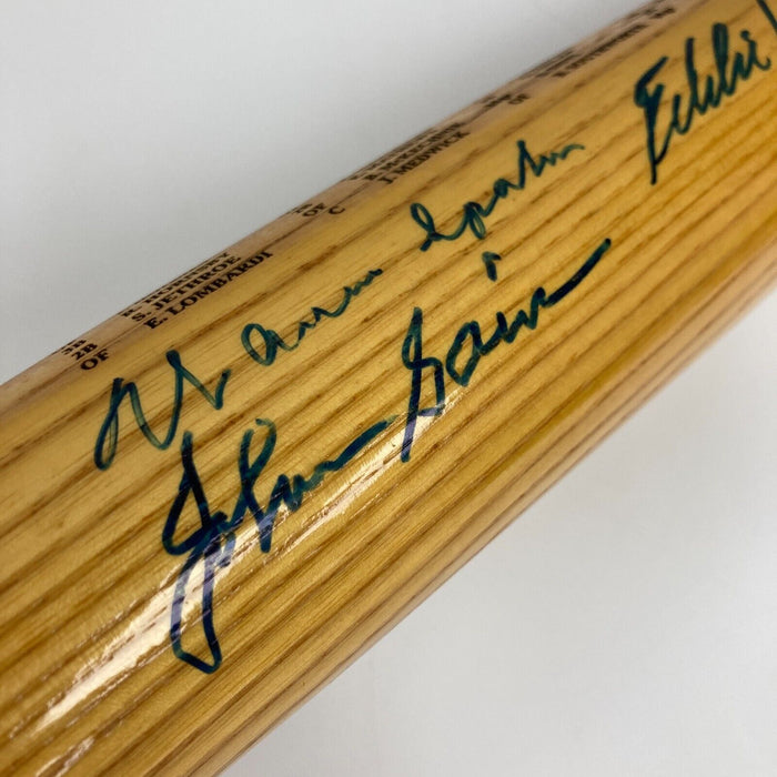 Eddie Mathews & Warren Spahn Milwaukee Brewers Multi Signed Baseball Bat JSA COA