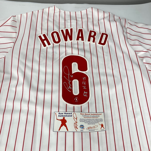 Ryan Howard Signed & Inscribed "58 HR's" Philadelphia Phillies Jersey With COA