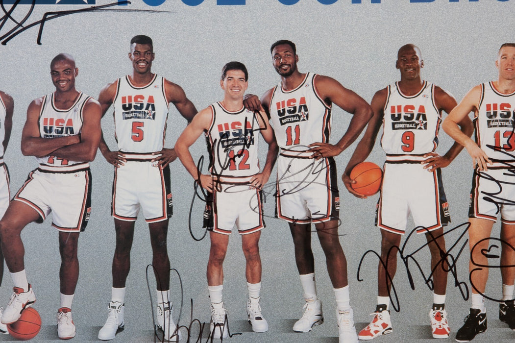 1992 Dream Team Olympics Team USA Signed Poster Photo Michael Jordan PSA DNA COA