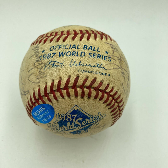 1987 Minnesota Twins Team Signed Game Used World Series Baseball PSA DNA & MEARS