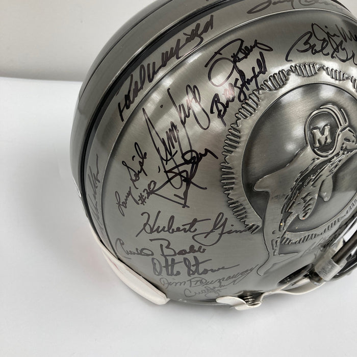 Beautiful 1972 Miami Dolphins Super Bowl Champs Team Signed Pewter Helmet JSA