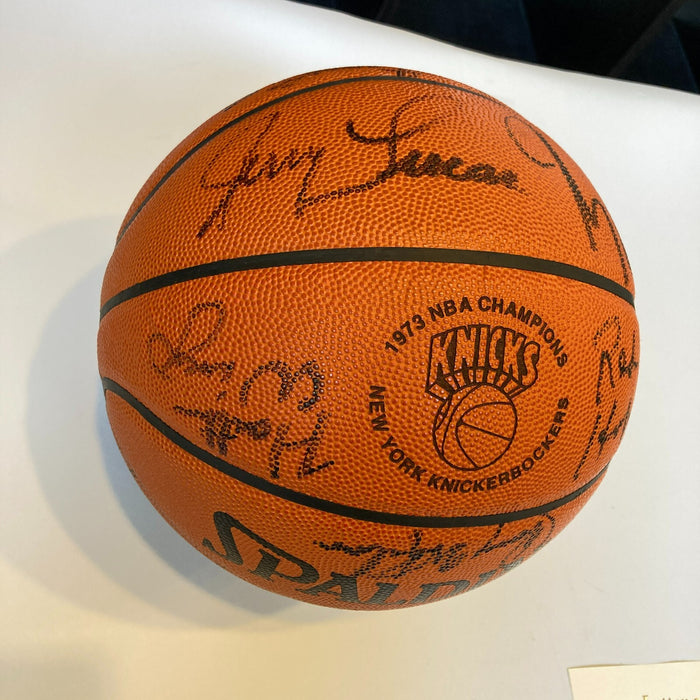 1972-73 New York Knicks NBA Champs Team Signed NBA Game Basketball JSA COA