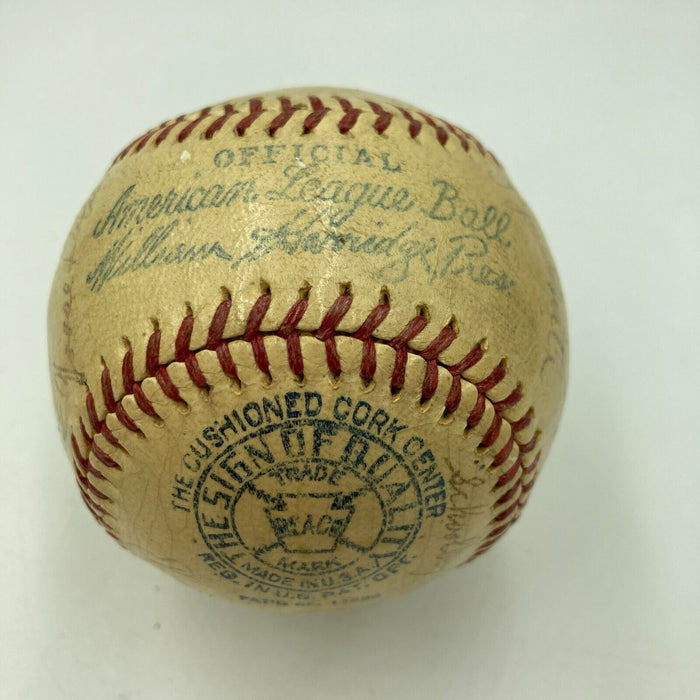 1935 Detroit Tigers World Series Champs Team Signed Baseball JSA COA