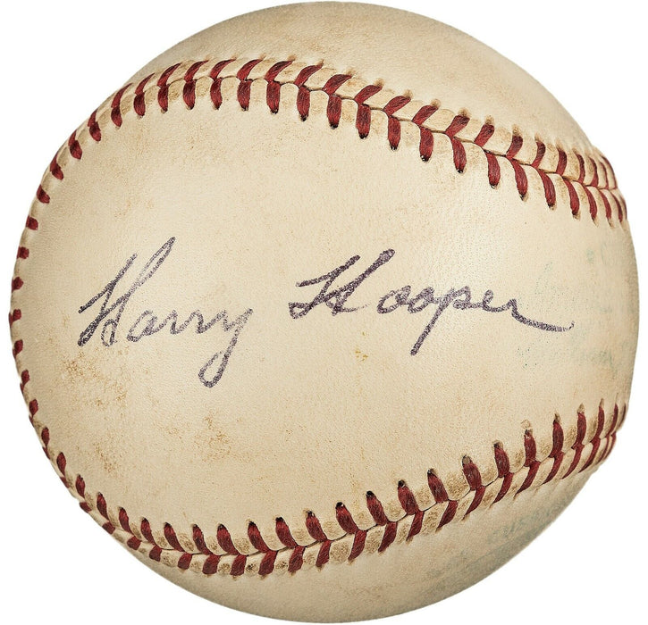 Beautiful Harry Hooper Single Signed American League Baseball PSA DNA COA
