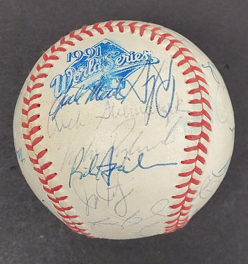 1991 Minnesota Twins World Series Champs Team Signed W.S. Baseball Beckett COA