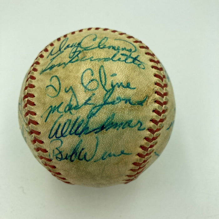 Ed Lopat Lew Burdette Greats Signed 1950's Game Used Cronin Baseball JSA COA