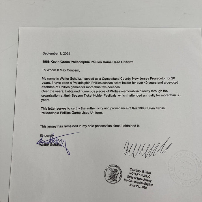 Kevin Gross Game Used Philadelphia Phillies Jersey Uniform MEARS A10