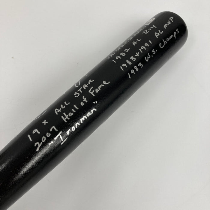 Cal Ripken Jr. Signed Heavily Inscribed STATS Baseball Bat MLB & Fanatics Holo