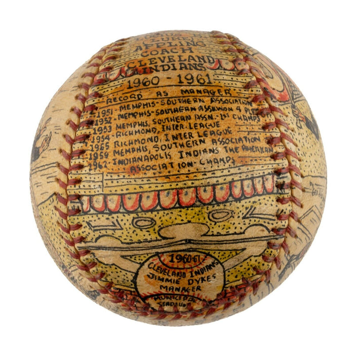 Beautiful Luke Appling Hand Painted George Sosnak Folk Art Signed Baseball