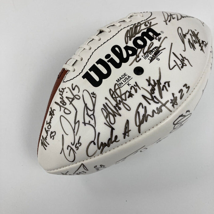 1997 Kansas City Chiefs Team Signed Football Marcus Allen & Tony Gonzalez JSA