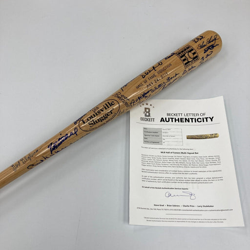 Beautiful 2011 Hall Of Fame Induction Signed Baseball Bat 44 Sigs Beckett COA