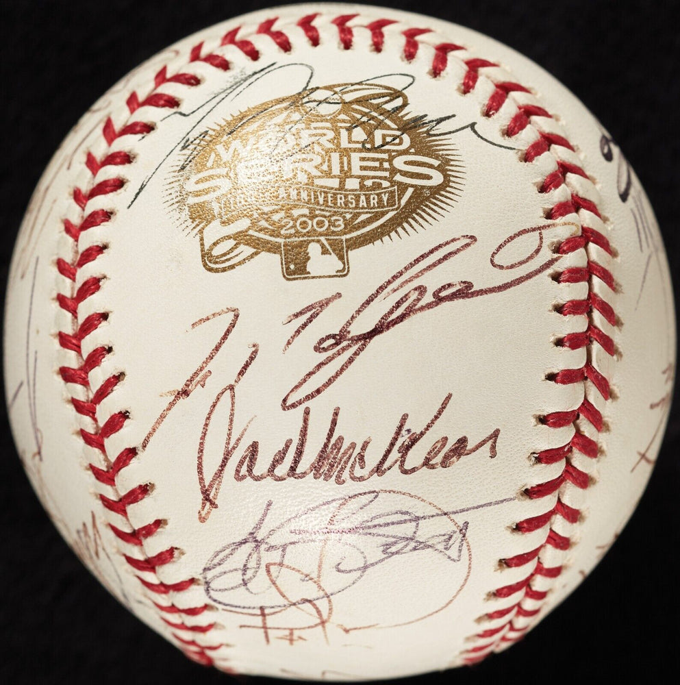 2003 Florida Marlins World Series Champs Team Signed W.S. Baseball Beckett COA