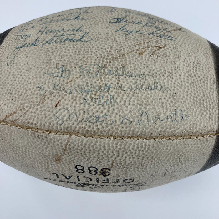 1956 New York Giants NFL Champions Team Signed Football With Mickey Mantle JSA