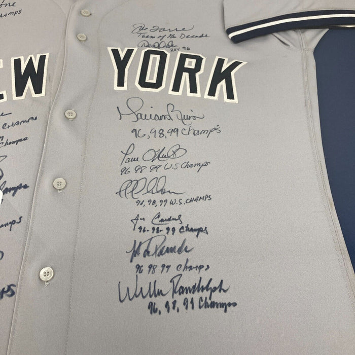 1996, 1998 & 1998 New York Yankees World Series Champs Team Signed Jersey JSA