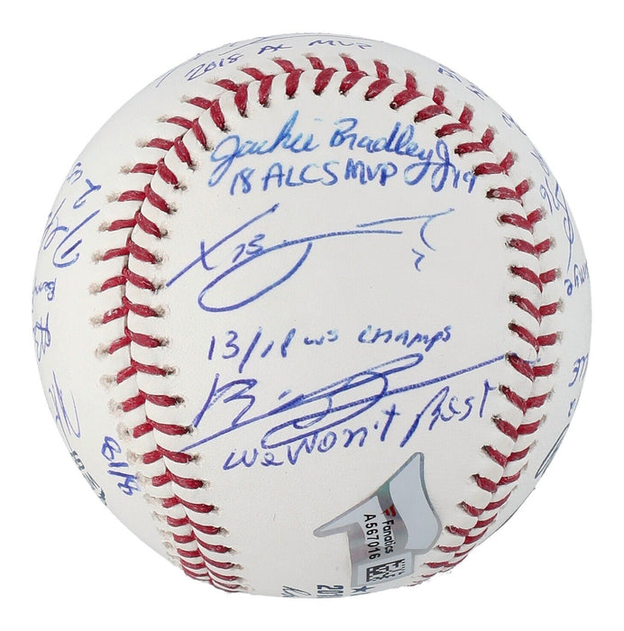 2018 Boston Red Sox World Series Champs Team Signed Baseball Fanatics #8/18