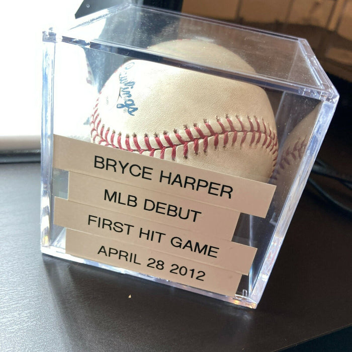 Bryce Harper Major League Debut & First Hit Game Used Baseball 4-29-12 MLB Holo