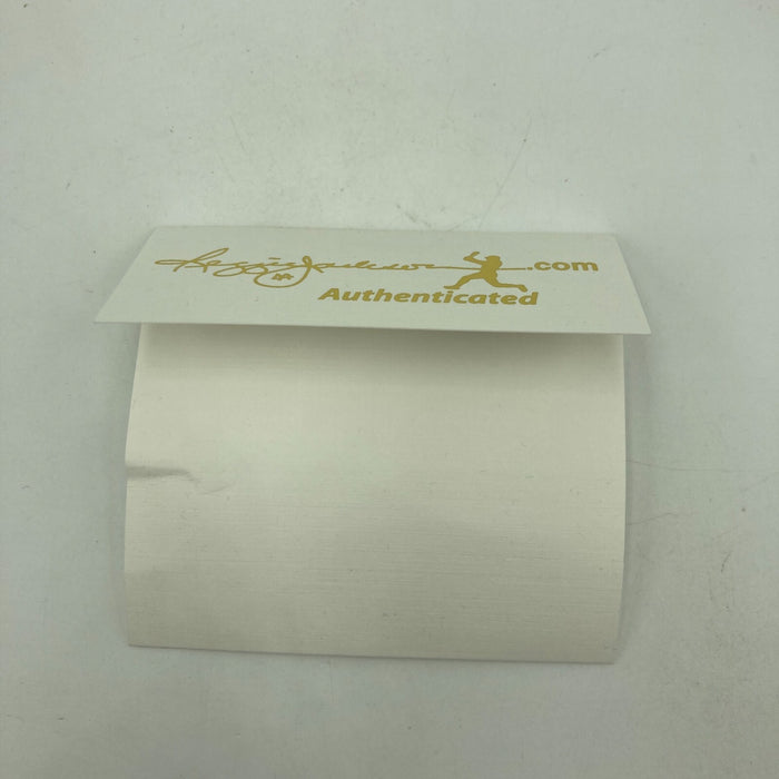 Joe Montana Signed Heavily Inscribed Career STAT Baseball Reggie Jackson COA