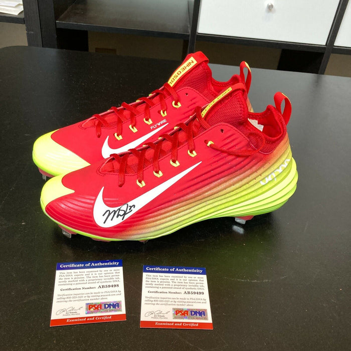 Mike Trout Rookie Signed Baseball Cleats Shoes Both Signed PSA DNA COA