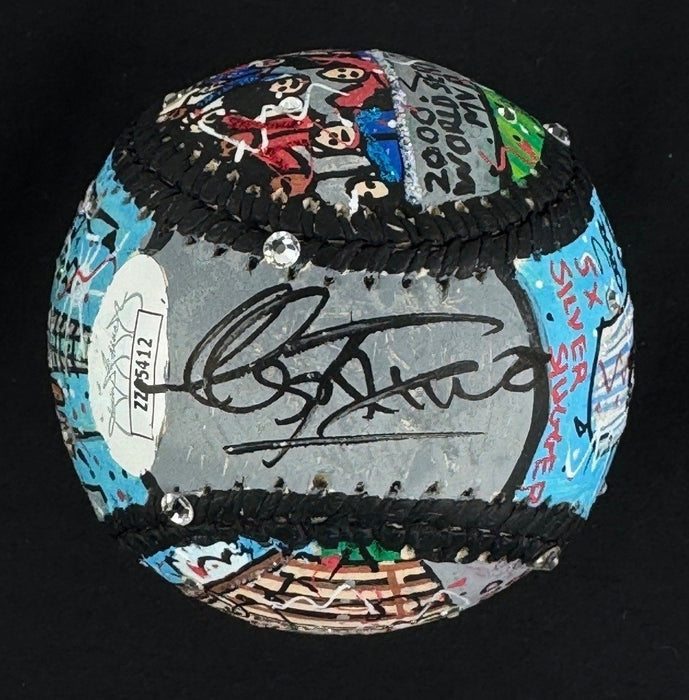 Derek Jeter Rookie Signed Charles Fazzino Hand Painted Pop Art Baseball JSA COA