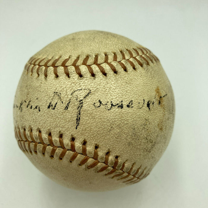 President Franklin D. Roosevelt Single Signed 1935 American League Baseball JSA