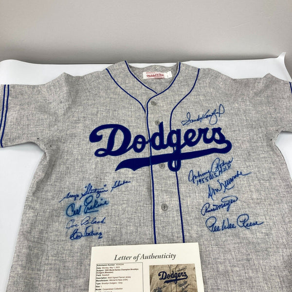1955 Brooklyn Dodgers Team Signed Jersey With Sandy Koufax JSA COA