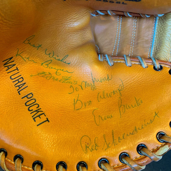 Rare 1956 All Star Game Signed Glove Willie Mays Hank Aaron Ernie Banks JSA COA