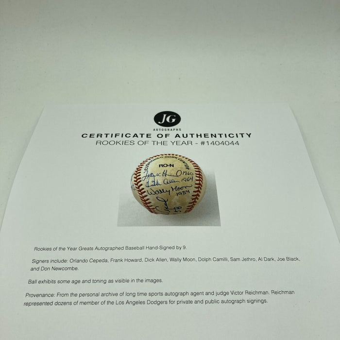 Rookies Of The Year Multi Signed National League Baseball 9 Sigs With COA