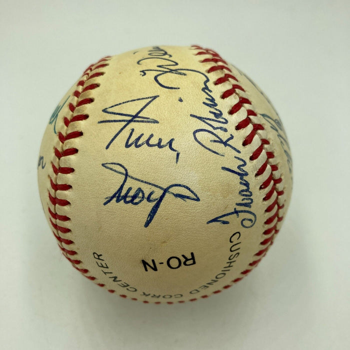 Mickey Mantle Joe Dimaggio Willie Mays Hank Aaron HOF Multi Signed Baseball JSA