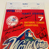 1998 Yankees Team Signed 14x18 Jumbo World Series Ticket Mariano Rivera Posada