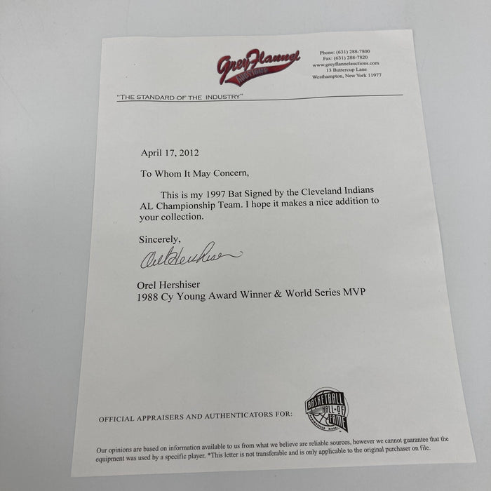 1997 Cleveland Indians AL Champs Team Signed World Series Baseball Bat Beckett