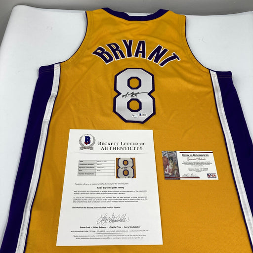 Kobe Bryant Signed 2001 Finals Los Angeles Lakers Pro Cut Jersey Beckett & PSA