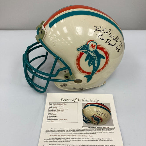 Richmond Webb 1995 Pro Bowl Signed Game Used Miami Dolphins Helmet JSA COA