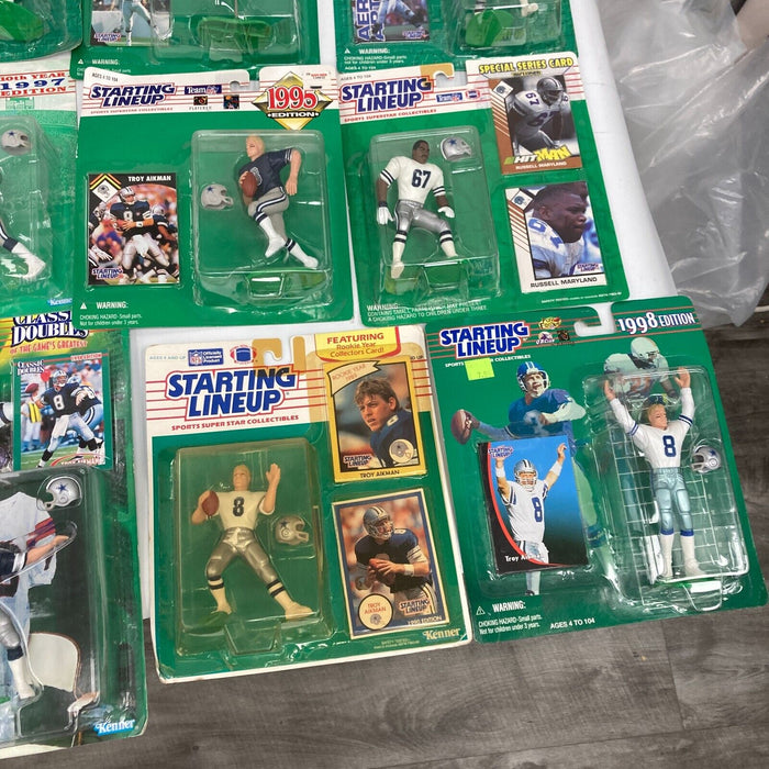 Lot Of 32 Dallas Cowboys Starting Lineup Figurines SLU Troy Aikman Emmitt Smith