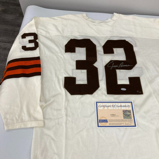 Jim Brown Signed Authentic 1964 Cleveland Browns Mitchell & Ness Jersey Steiner