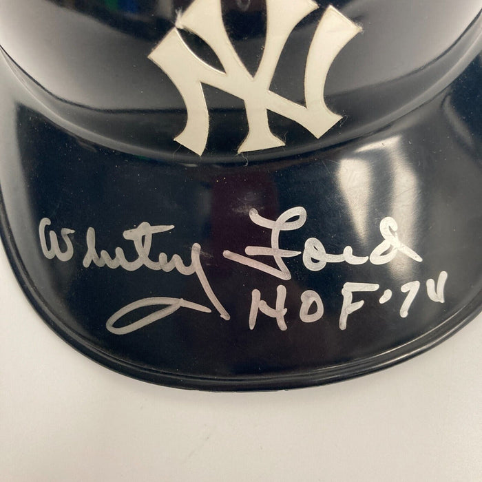 Whitey Ford HOF 1974 Signed Authentic New York Yankees Game Model Helmet JSA