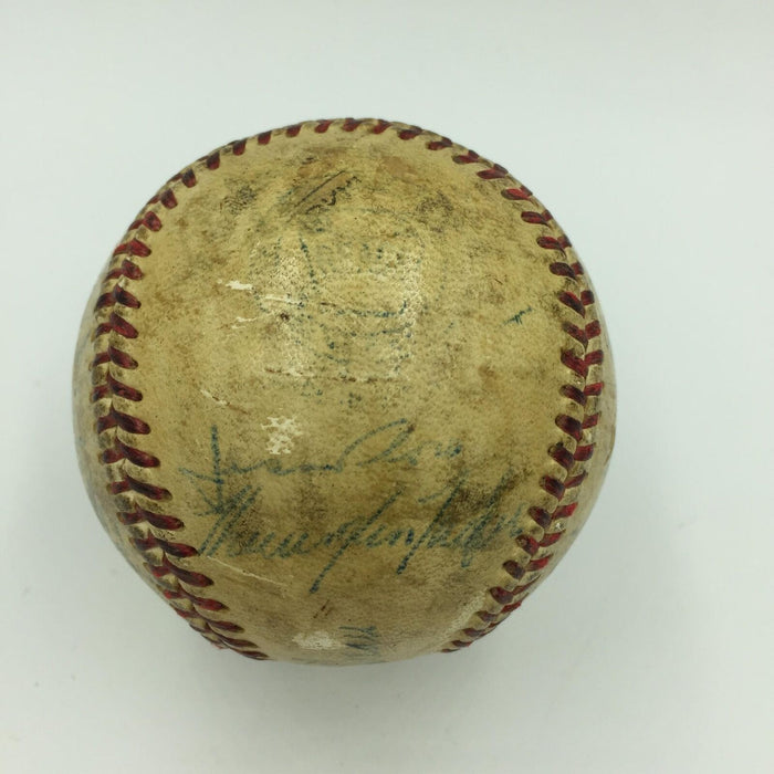 1949 Cleveland Indians Team Signed Game Used American League Baseball JSA COA