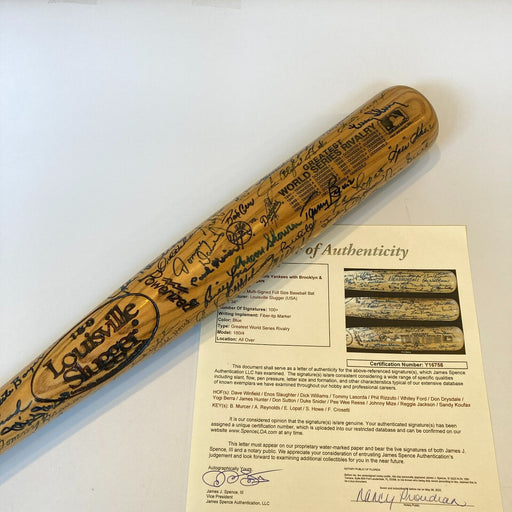 Brooklyn Dodgers Multi Signed Bat 100+ Sigs! Sandy Koufax Don Drysdale JSA COA